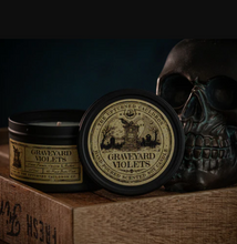 Load image into Gallery viewer, Graveyard Violets Tin Candle - The Upturned Cauldron