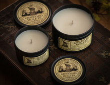 Load image into Gallery viewer, Graveyard Violets Tin Candle - The Upturned Cauldron