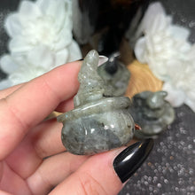 Load image into Gallery viewer, Small Grey Labradorite Jack-o-Lantern