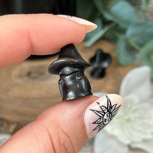 Load image into Gallery viewer, Teeny Silver Sheen Obsidian Wizard