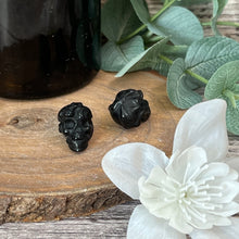 Load image into Gallery viewer, Teeny Silver Sheen Obsidian Snake Skull