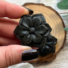 Load image into Gallery viewer, Golden Sheen Obsidian Flower