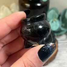 Load image into Gallery viewer, Small Silver Sheen Obsidian Cauldron