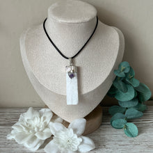 Load image into Gallery viewer, Raw SatinSpar Amethyst Pendant (Silver)