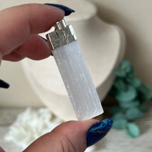 Load image into Gallery viewer, Raw SatinSpar Amethyst Pendant (Silver)