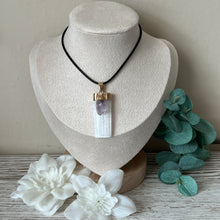 Load image into Gallery viewer, Raw SatinSpar Amethyst Pendant B (Light)