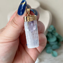 Load image into Gallery viewer, Raw SatinSpar Amethyst Pendant B (Light)