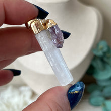 Load image into Gallery viewer, Raw SatinSpar Amethyst Pendant B (Light)