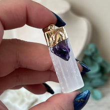 Load image into Gallery viewer, Raw SatinSpar Amethyst Pendant A (Dark)