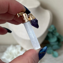 Load image into Gallery viewer, Raw SatinSpar Amethyst Pendant A (Dark)