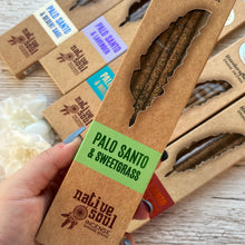 Load image into Gallery viewer, Native Soul Palo Santo & Sweet Grass Smudge Sticks