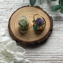 Load image into Gallery viewer, Gold Metal Peridot Chips Pendant with Amethyst and Turquoise