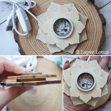 Load image into Gallery viewer, Large Etched Lotus Wood Sphere Holder