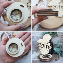 Load image into Gallery viewer, Large Etched Mushroom Wood Sphere Holder
