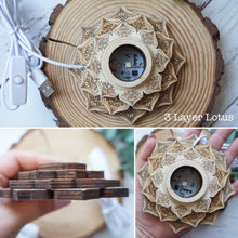 Load image into Gallery viewer, Large Etched Lotus Wood Sphere Holder