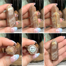 Load image into Gallery viewer, Peach Moonstone with sunstone Small Tower