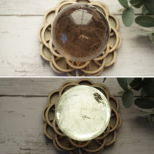 Load image into Gallery viewer, Large Etched Lotus Wood Sphere Holder