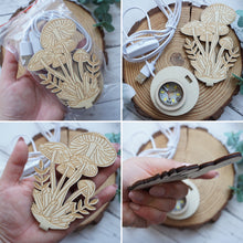 Load image into Gallery viewer, Large Etched Mushroom Wood Sphere Holder