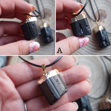 Load image into Gallery viewer, GoldPlated Black Tourmaline Raw Necklace