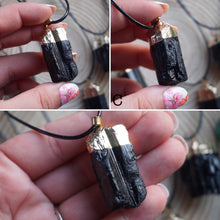 Load image into Gallery viewer, GoldPlated Black Tourmaline Raw Necklace