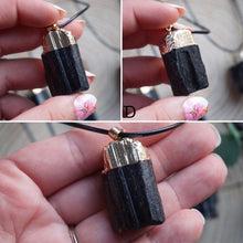 Load image into Gallery viewer, GoldPlated Black Tourmaline Raw Necklace