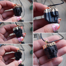 Load image into Gallery viewer, GoldPlated Black Tourmaline Raw Necklace