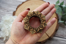 Load image into Gallery viewer, Lotus Etched Wood Sphere Holder