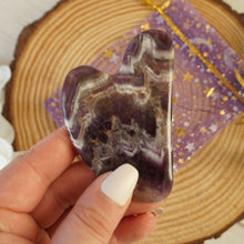 Load image into Gallery viewer, Chevron Amethyst Dolphin GuaSha