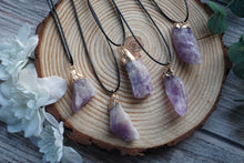Load image into Gallery viewer, Gold Plated Raw Amethyst Pendant