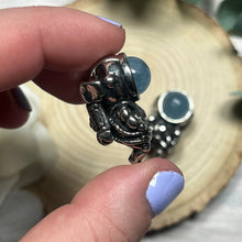 Load image into Gallery viewer, Aquamarine Metal Astronaut Pendant
