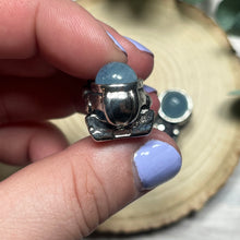 Load image into Gallery viewer, Aquamarine Metal Astronaut Pendant