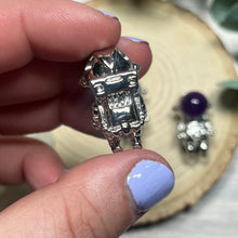 Load image into Gallery viewer, Amethyst Metal Astronaut Pendant