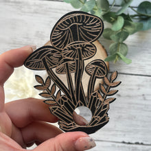 Load image into Gallery viewer, Etched Black Mushrooms Sphere Holder