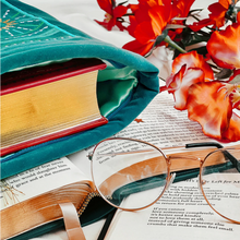 Load image into Gallery viewer, Turquoise 'Luna Moth' Book Sleeve v.2 - The Quirky Cup Collective