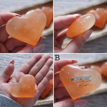 Load image into Gallery viewer, Orange Selenite XL Hearts