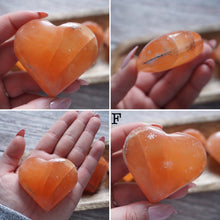 Load image into Gallery viewer, Orange Selenite XL Hearts