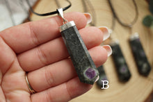 Load image into Gallery viewer, Ruby Zoisite Flat Point Pendant