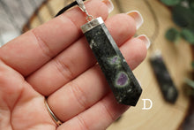 Load image into Gallery viewer, Ruby Zoisite Flat Point Pendant