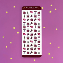 Load image into Gallery viewer, Party Time Planner Sticker Sheet - The Quirky Cup Collective