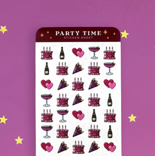 Load image into Gallery viewer, Party Time Planner Sticker Sheet - The Quirky Cup Collective