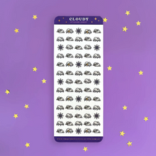 Load image into Gallery viewer, Cloudy Weather Planner Sticker Sheet - The Quirky Cup Collective
