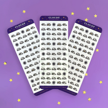 Load image into Gallery viewer, Cloudy Weather Planner Sticker Sheet - The Quirky Cup Collective