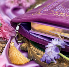 Load image into Gallery viewer, Purple 'Once Upon a Time' Book & Ipad Sleeve (2 Pocket)- The Quirky Cup Collective