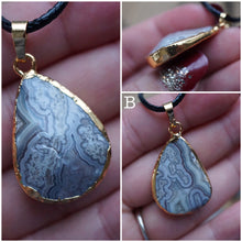 Load image into Gallery viewer, Gold-Plated Botswana Agate Pendant
