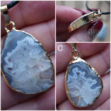 Load image into Gallery viewer, Gold-Plated Botswana Agate Pendant