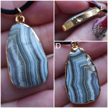 Load image into Gallery viewer, Gold-Plated Botswana Agate Pendant
