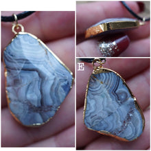 Load image into Gallery viewer, Gold-Plated Botswana Agate Pendant