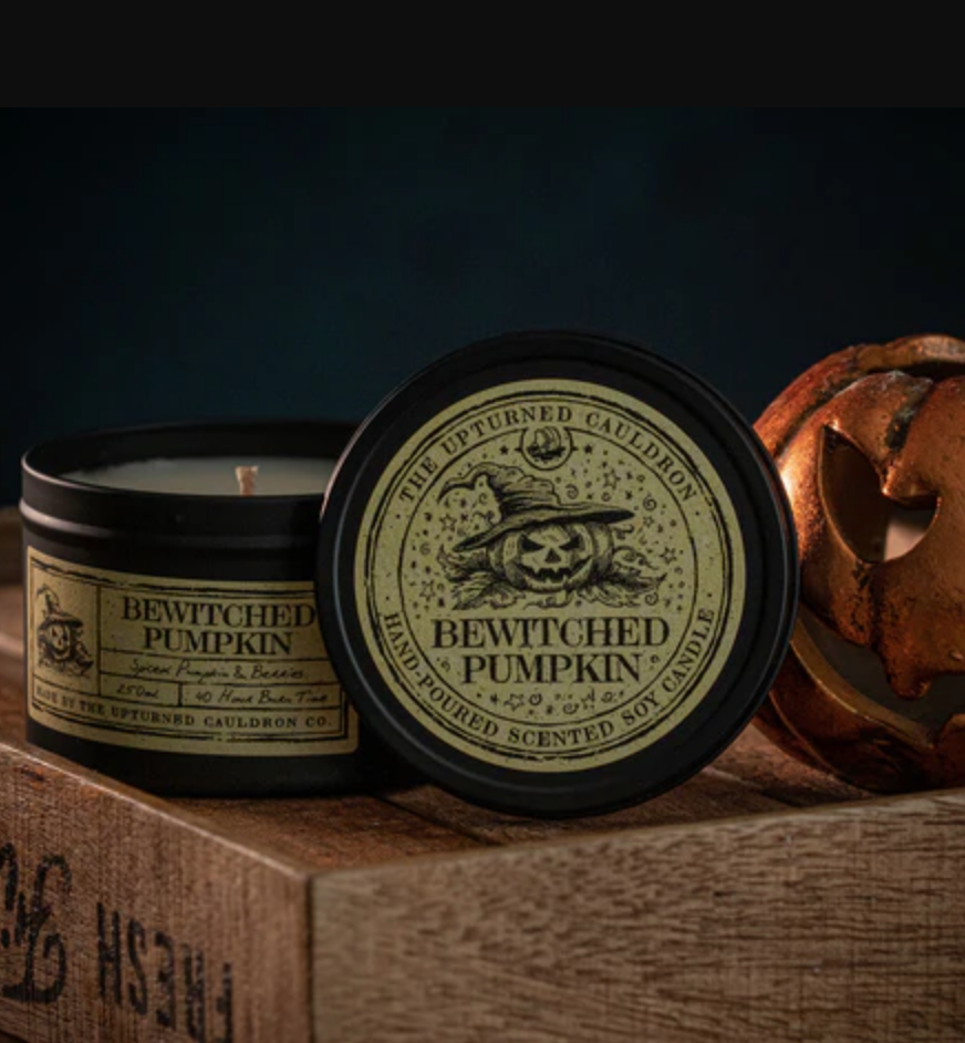 Bewitched Pumpkin Tin Candle - The Upturned Cauldron