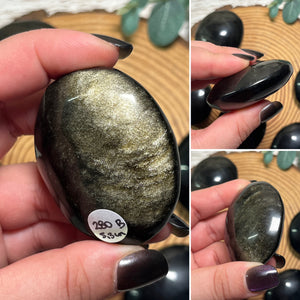 Golden Sheen Obsidian Palmstone