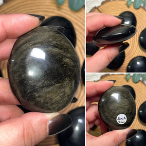 Golden Sheen Obsidian Palmstone